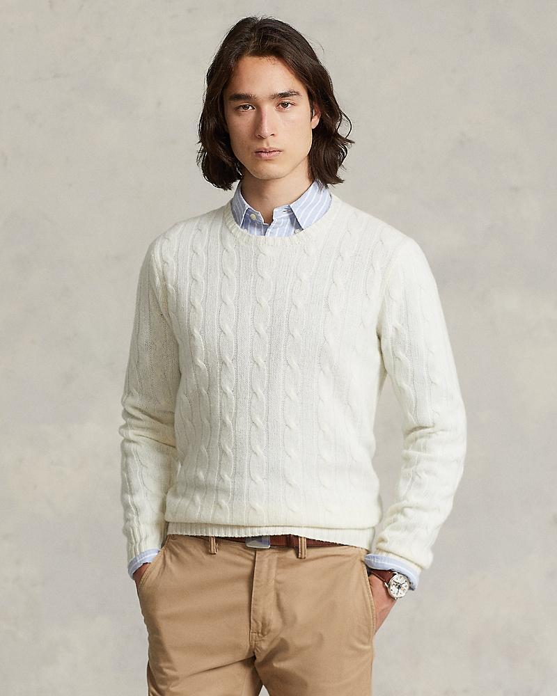 Mens Cashmere Cable-Knit Sweater Product Image