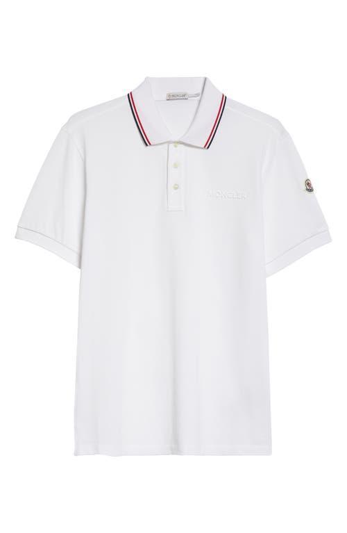 Moncler Tipped Logo Embossed Cotton Piqu Polo Product Image