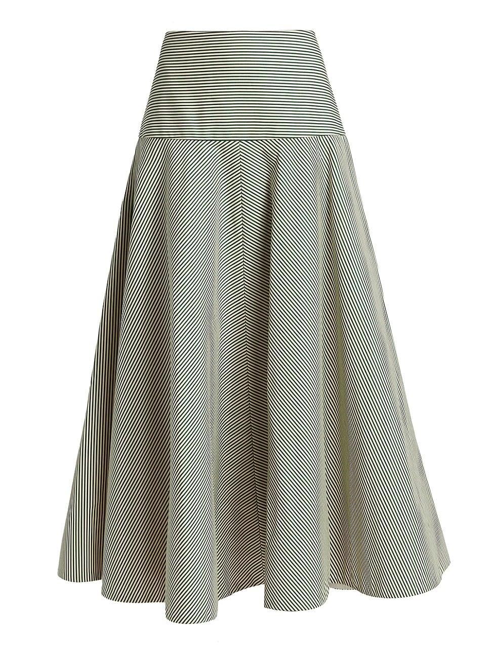 Womens Poppy Striped Poplin Maxi Skirt Product Image