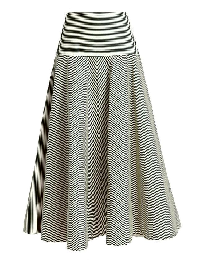 Womens Poppy Striped Poplin Maxi Skirt Product Image