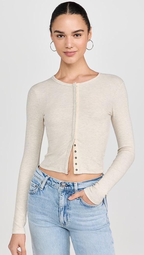 Leset Kelly Long Sleeve Snap Down Cardigan | Shopbop Product Image