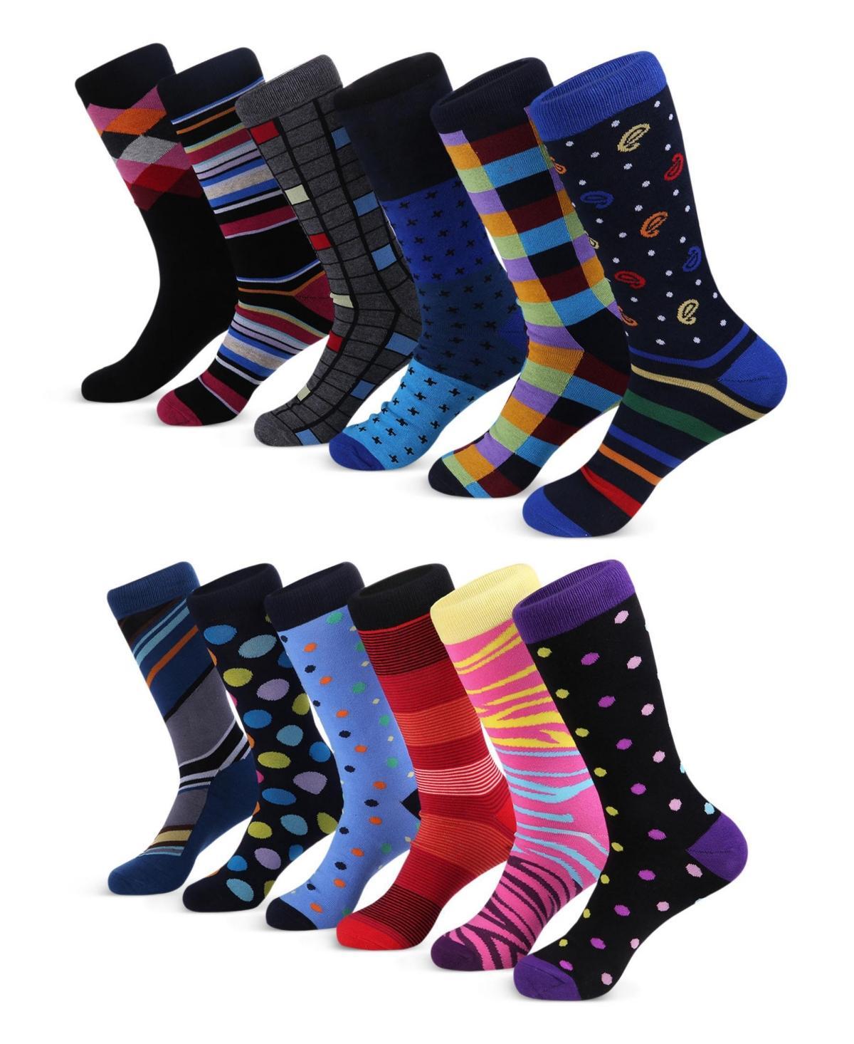 Mio Marino Mens Savvy Sharp Fun Dress Socks 12 Pack Product Image