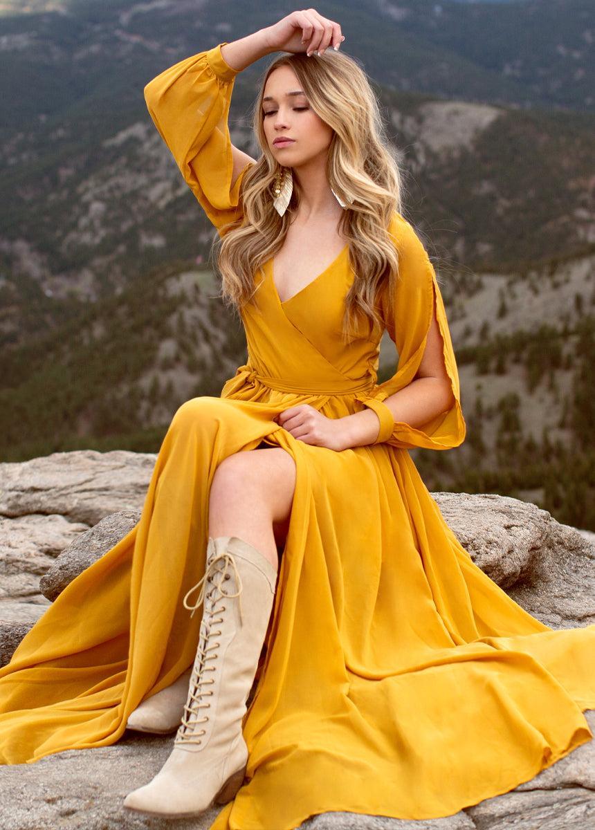 Aniya Dress in Mustard Female Product Image