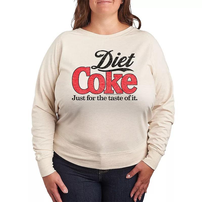 Plus Size Diet Coke Retro Logo Lightweight French Terry Sweatshirt, Womens Product Image