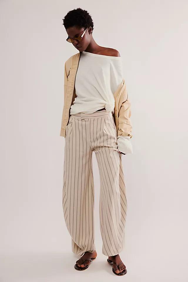 Tegan Striped Barrel Trousers Product Image