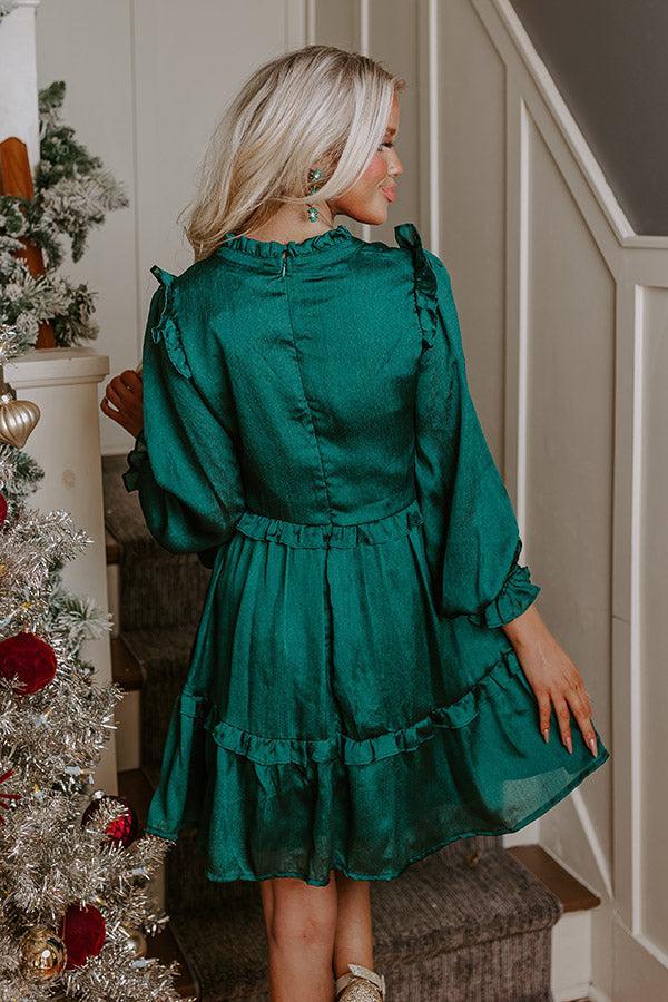 Wishing For Wine Dress In Hunter Green Product Image