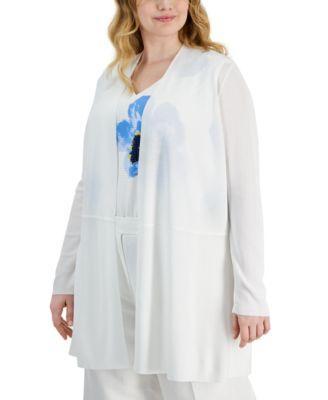 Plus Size Monterey Open-Front Cardigan Product Image