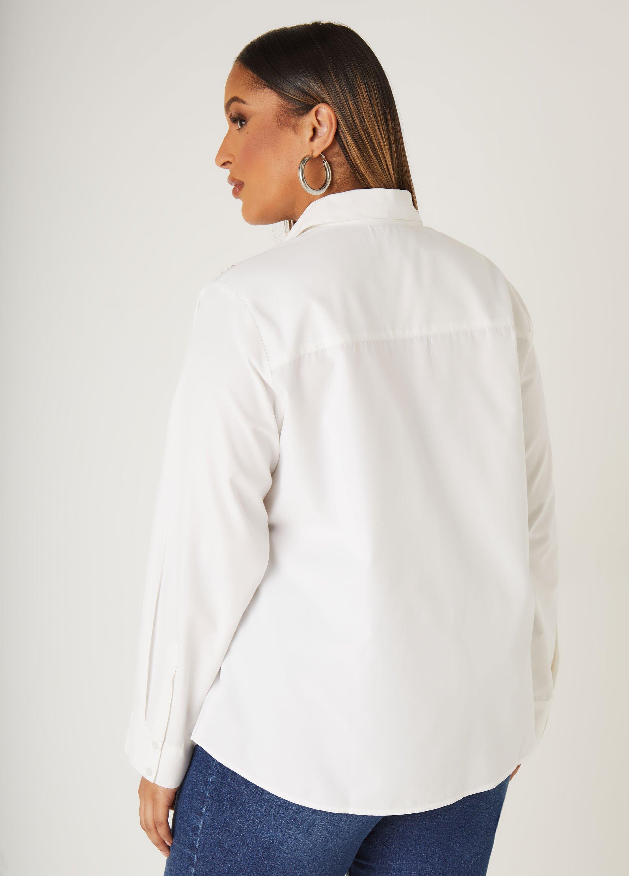 Crystal Embellished Poplin Shirt Product Image