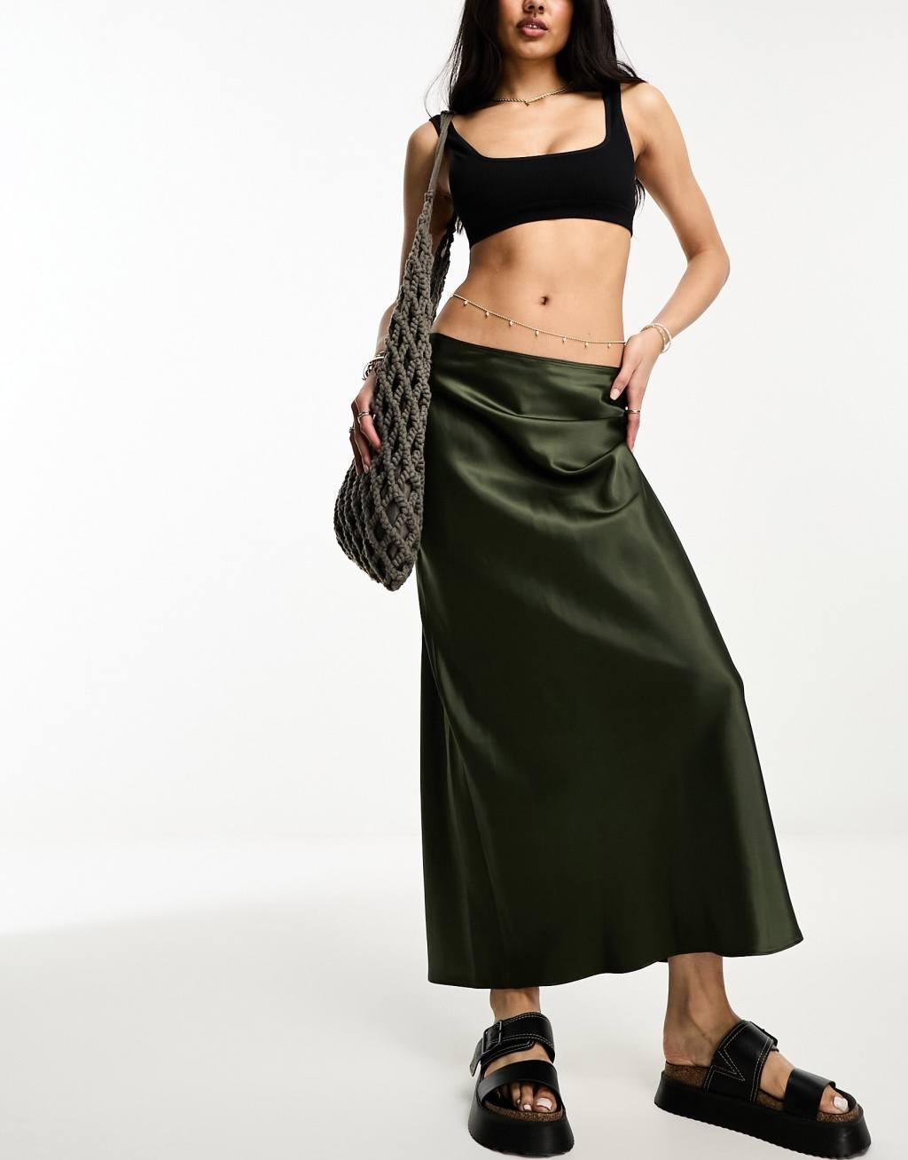 River Island satin slip maxi skirt Product Image