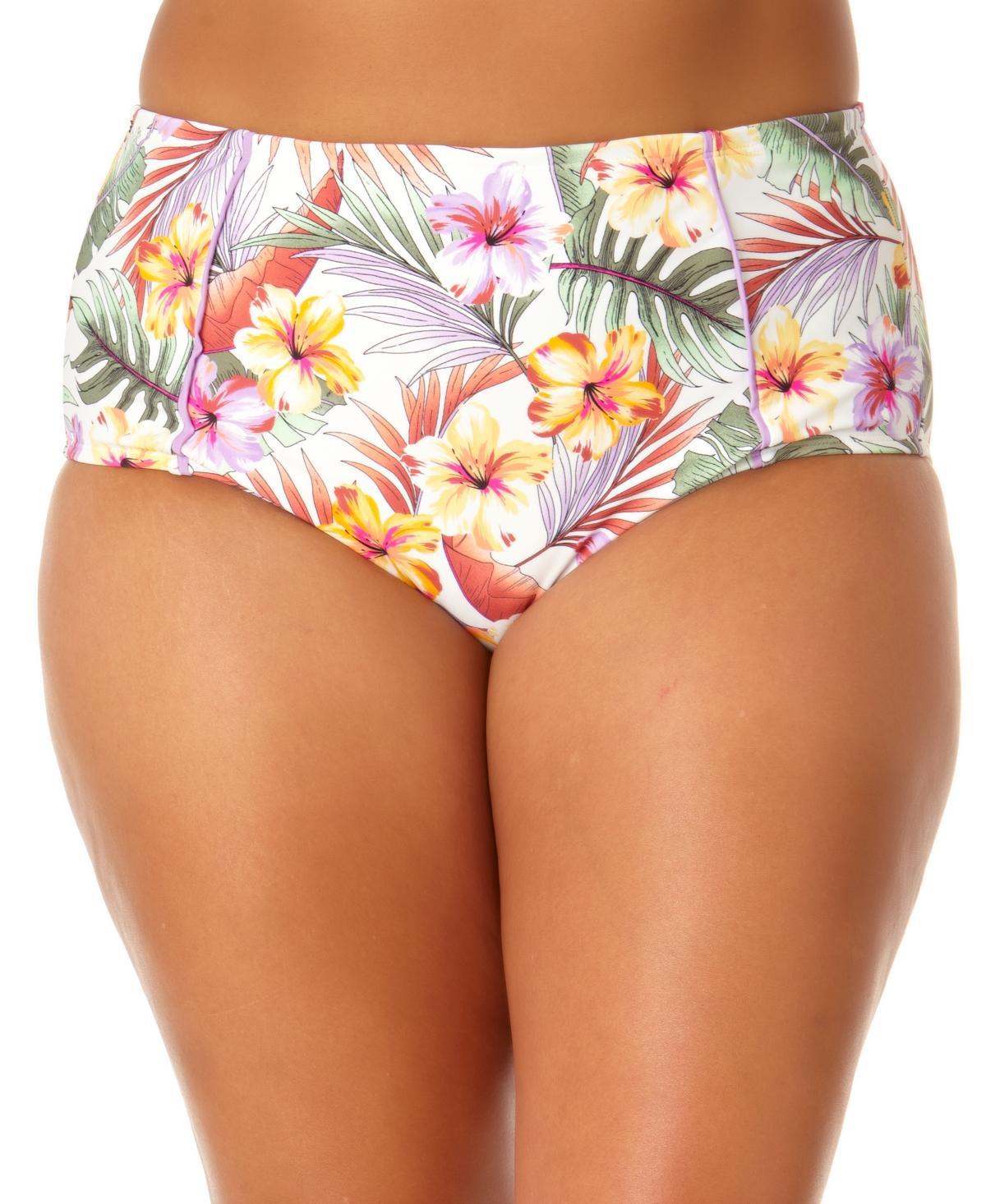 Salt + Cove Juniors Plus Size Printed High-Waist Swim Bottoms, Created for Macys Product Image