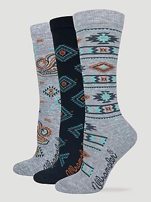 Women's Southwest Print Crew Socks (3-Pack) | Women's ACCESSORIES | Wrangler® Product Image