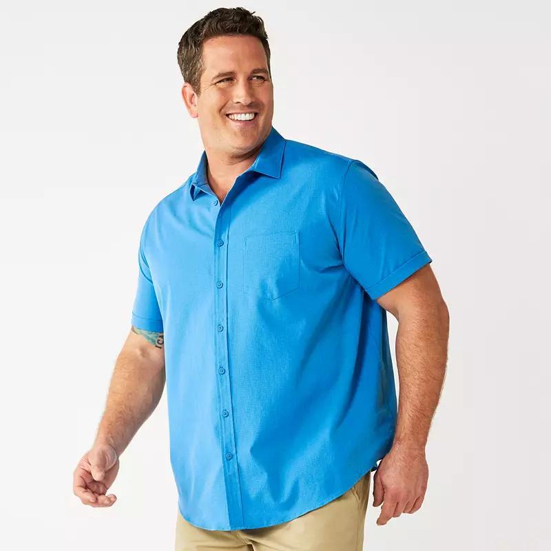 Big & Tall Apt. 9 Slim-Fit Athleisure Untucked Tech Button-Down Shirt, Mens Product Image