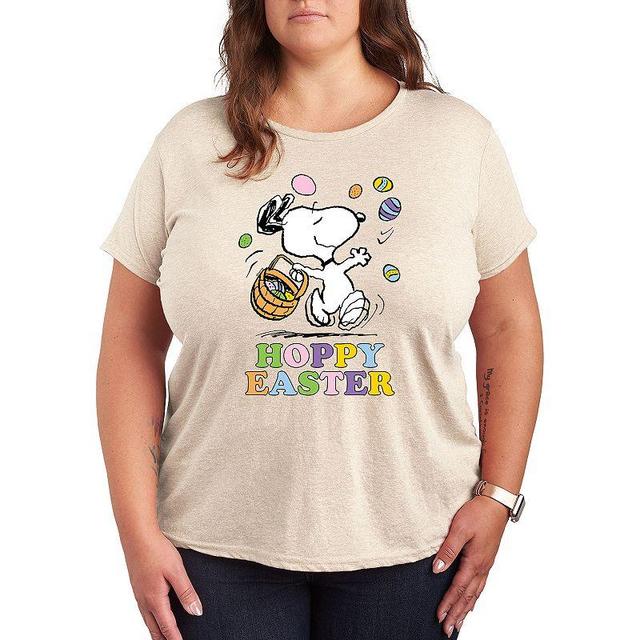 Plus Peanuts Snoppy Hoppy Easter Graphic Tee, Womens Product Image