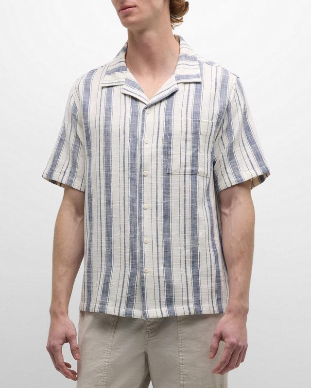 Mens Baja Stripe Cotton Camp Shirt Product Image