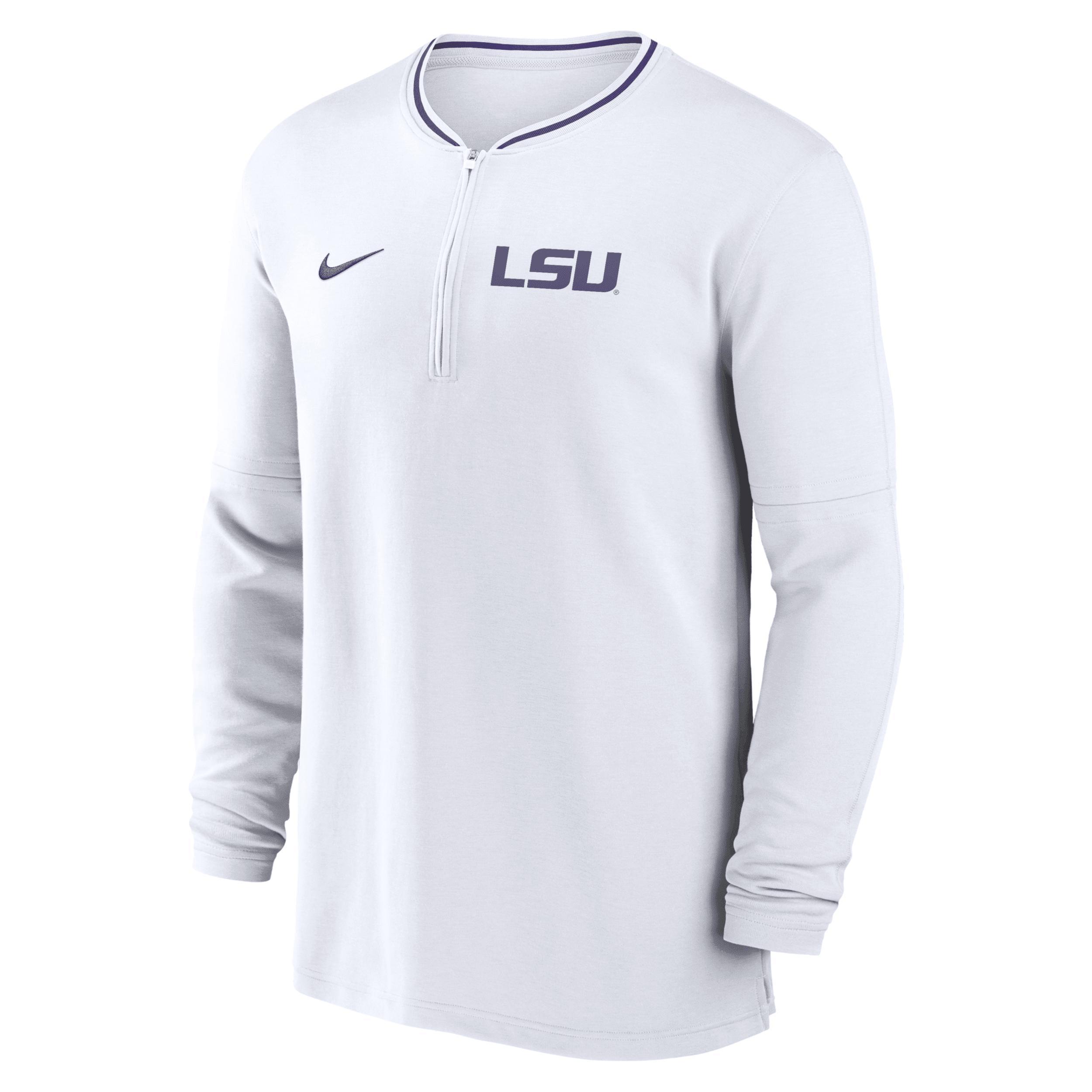 LSU Tigers Sideline Coach Nike Mens Dri-FIT College 1/2-Zip Long-Sleeve Top Product Image