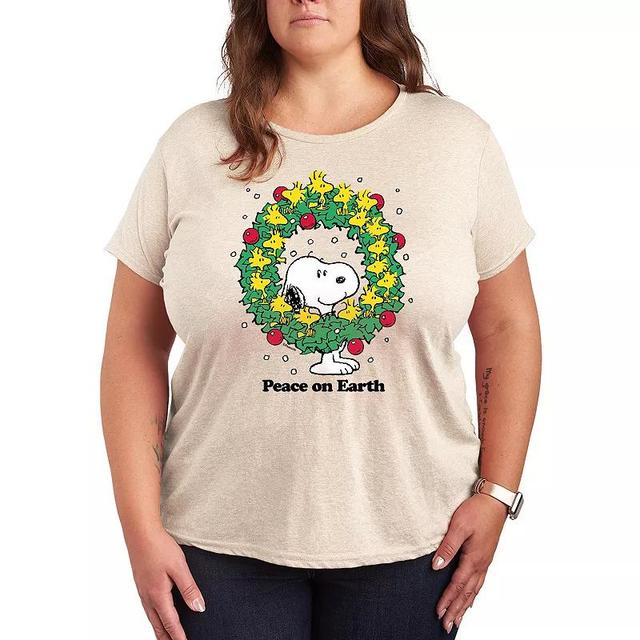 Plus Size Peanuts Snoopy Peace On Earth Graphic Tee, Womens Product Image