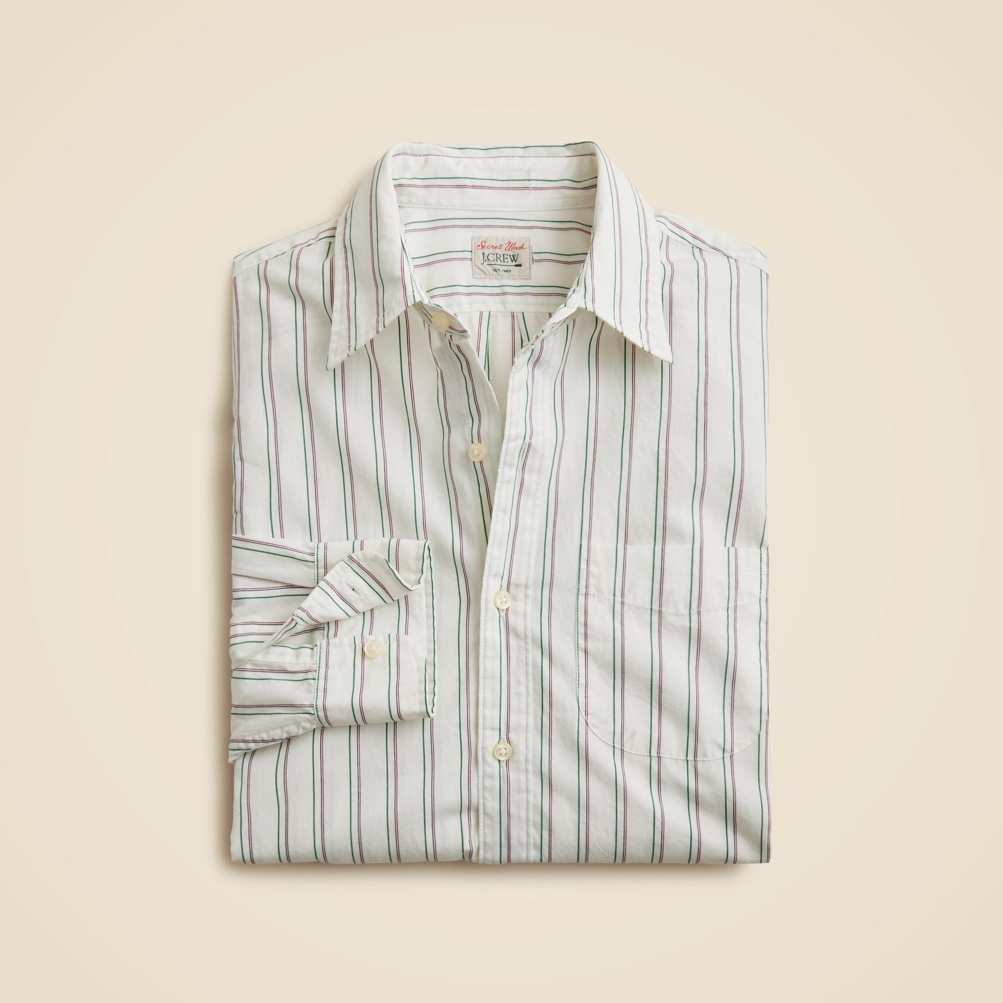 Secret Wash cotton poplin shirt with point collar Product Image