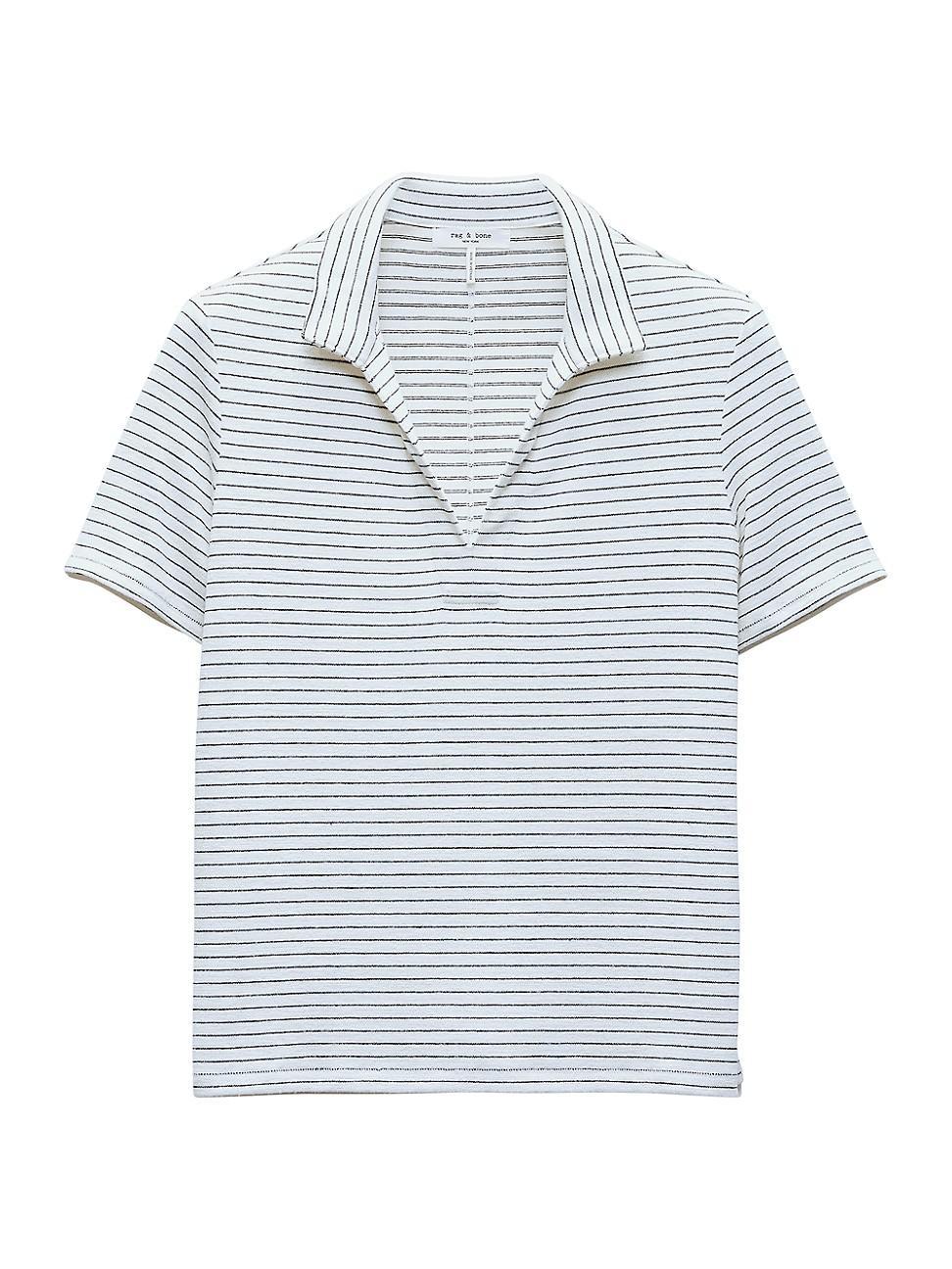 Womens Striped Knit Polo Top product image