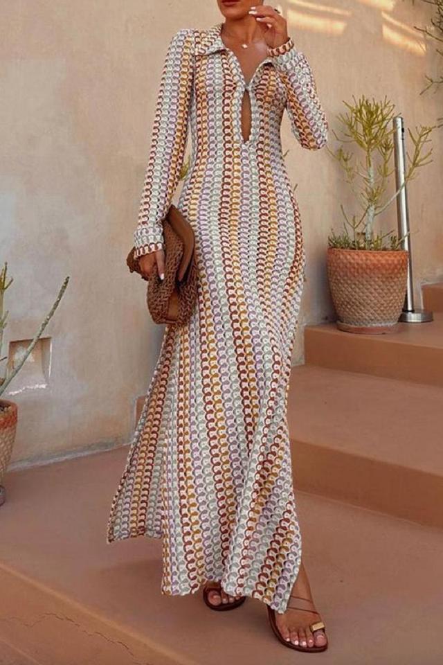 Crochet Cutout Maxi Dress Product Image