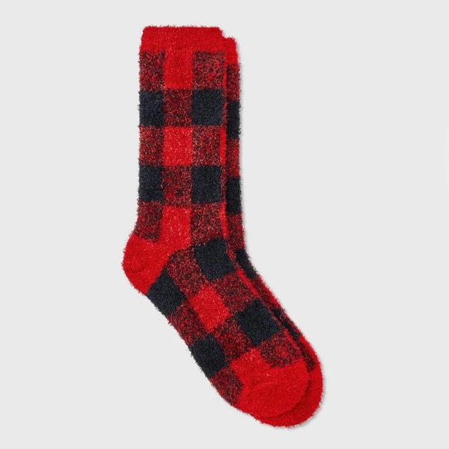 Womens Buffalo Plaid Cozy Crew Socks - Auden 4-10 Product Image