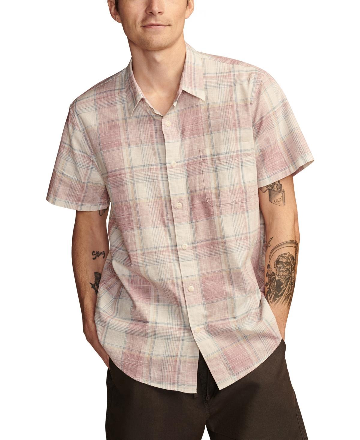 Lucky Brand Mens Plaid San Gabriel Short Sleeve 1 Pocket Shirt Product Image