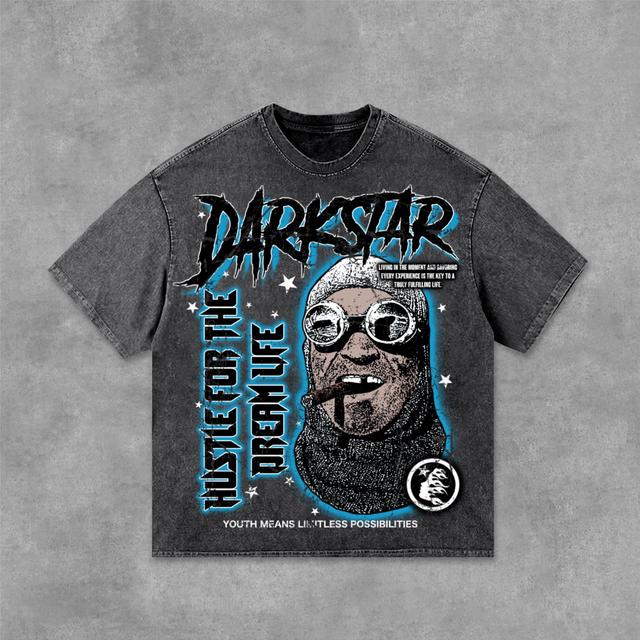 Darkstar-2024 New Print Pattern Acid Washed T-Shirt Product Image