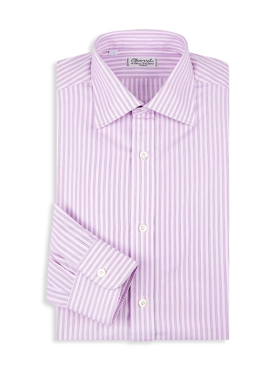 Mens Striped Cotton Dress Shirt Product Image