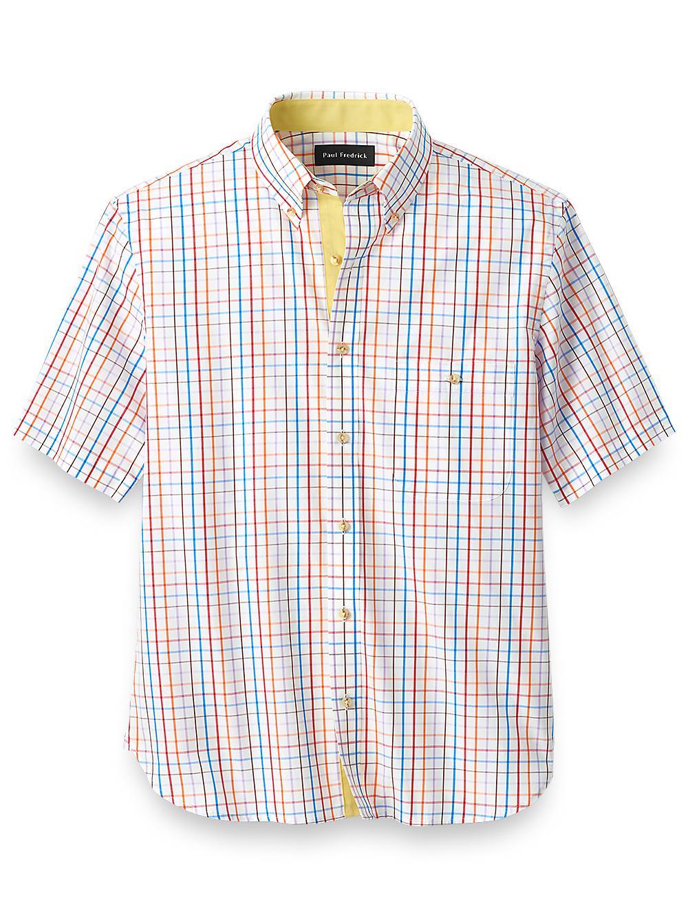 Slim Fit Cotton Check Casual Shirt Product Image