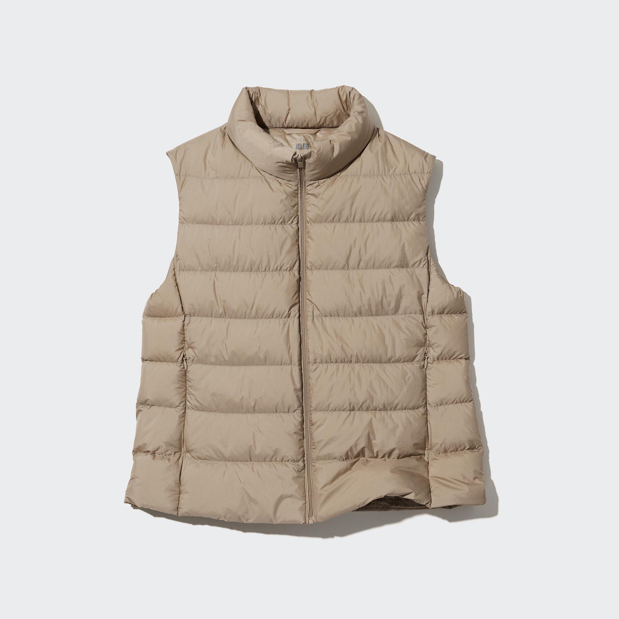 Womens Ultra Light Down Vest with Anti-Static Beige XS UNIQLO US Product Image