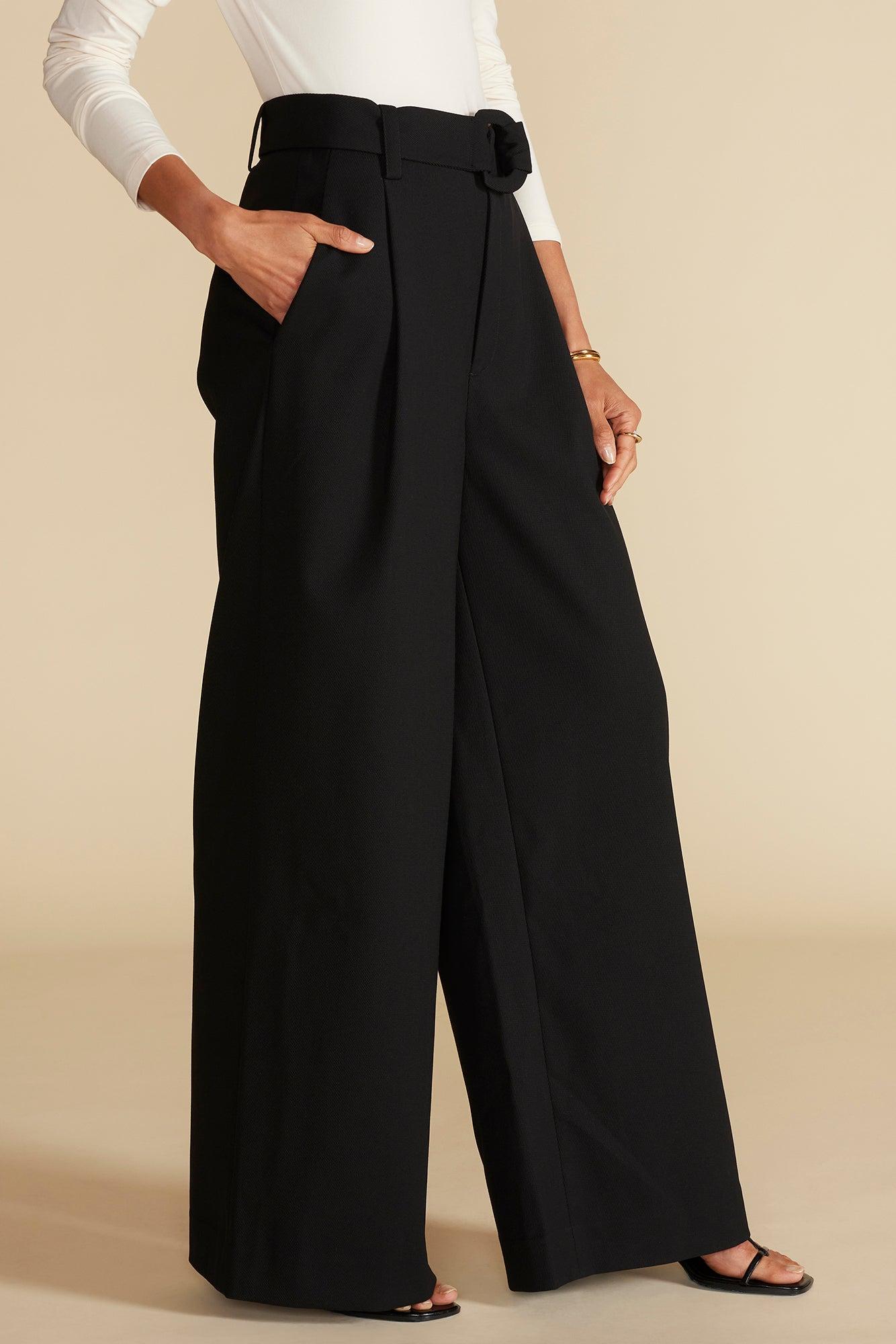 Victoire Wide Leg Pants - Black Product Image