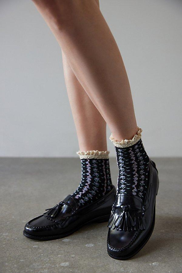 Ruffle Pointelle Crew Sock Womens at Urban Outfitters Product Image