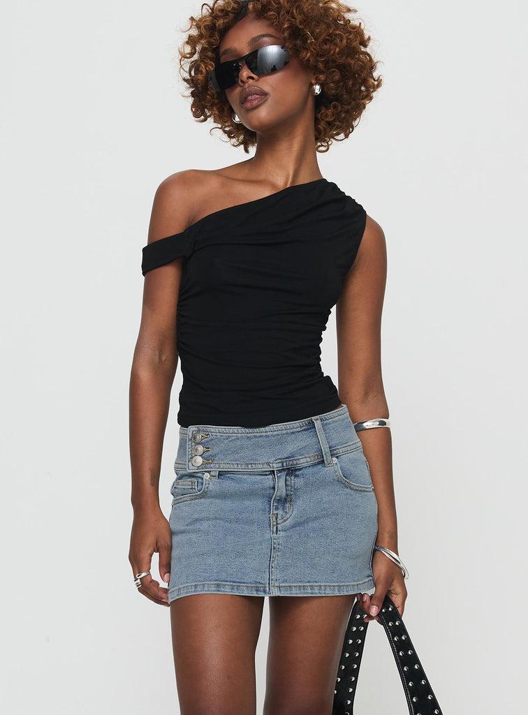 Brinkman Mini Skirt Light Wash Denim Product Image