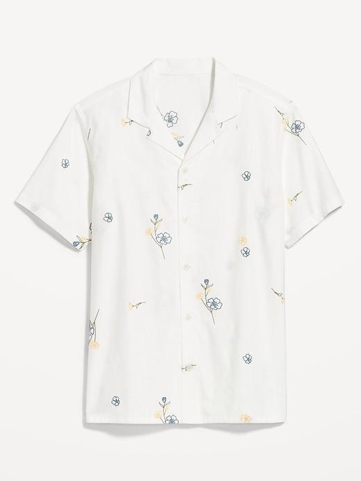 Short-Sleeve Floral Camp Shirt Product Image