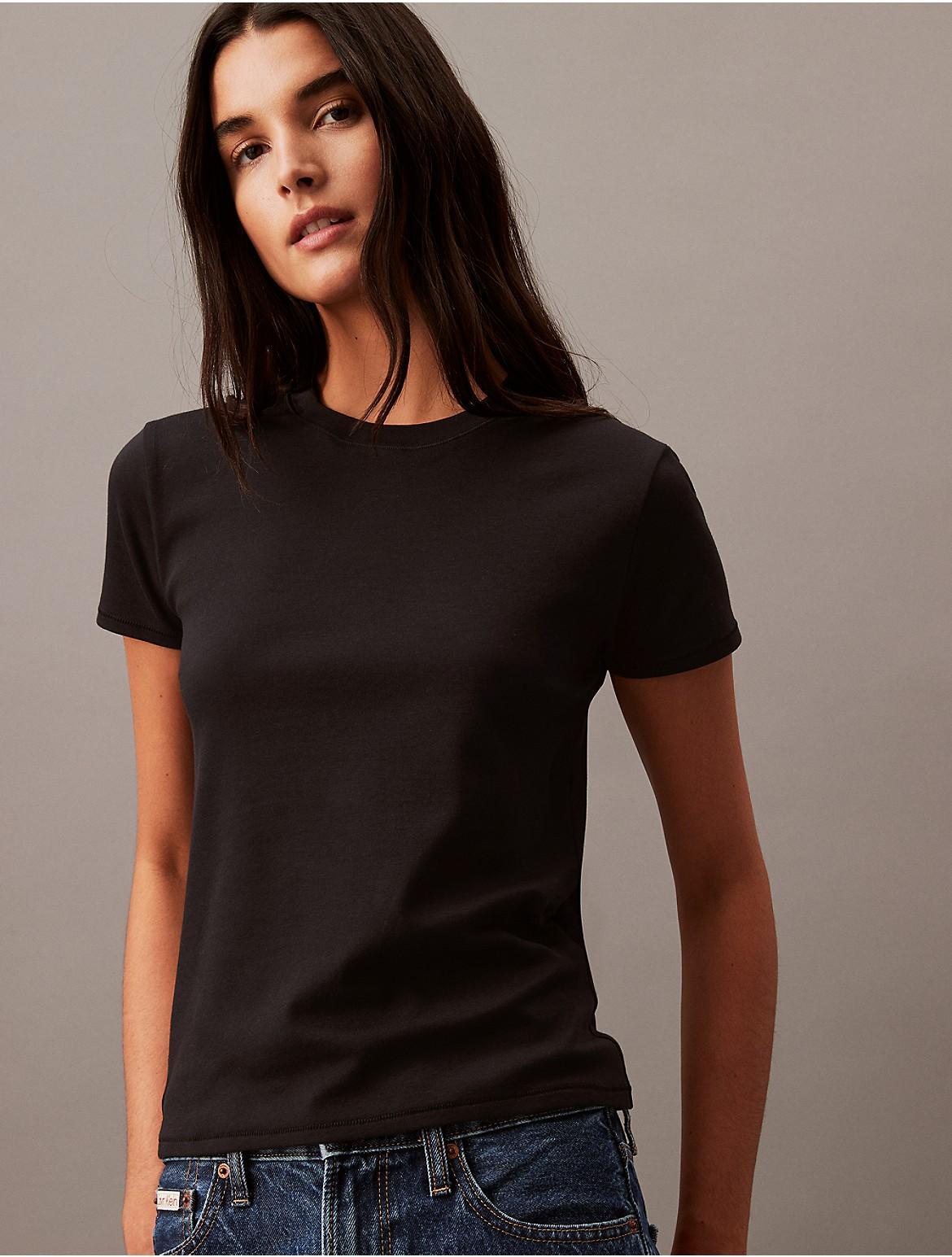 Calvin Klein Womens Soft Cotton Tee - White - L Product Image