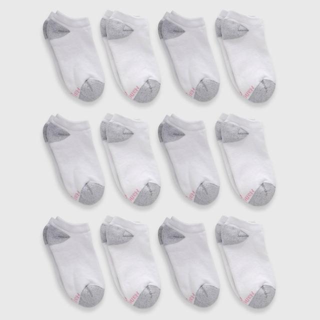 Hanes Womens 10+2 Bonus Pack Cushioned No Show Socks - White 5-9 Product Image