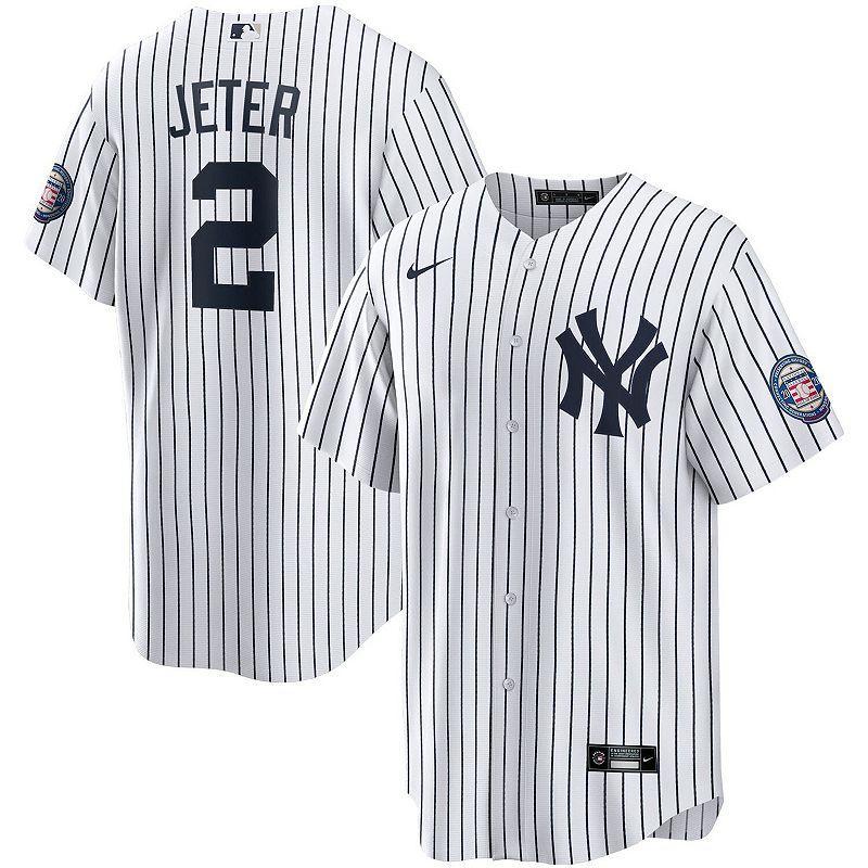 Mens Nike Derek Jeter /Navy New York Yankees 2020 Hall of Fame Induction Home Replica Player Name Jersey Product Image