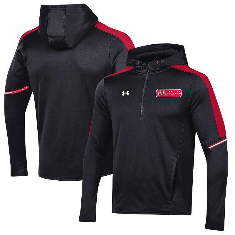 Mens Under Armour Black Utah Utes 2023 Sideline Quarter-Zip Hoodie Product Image