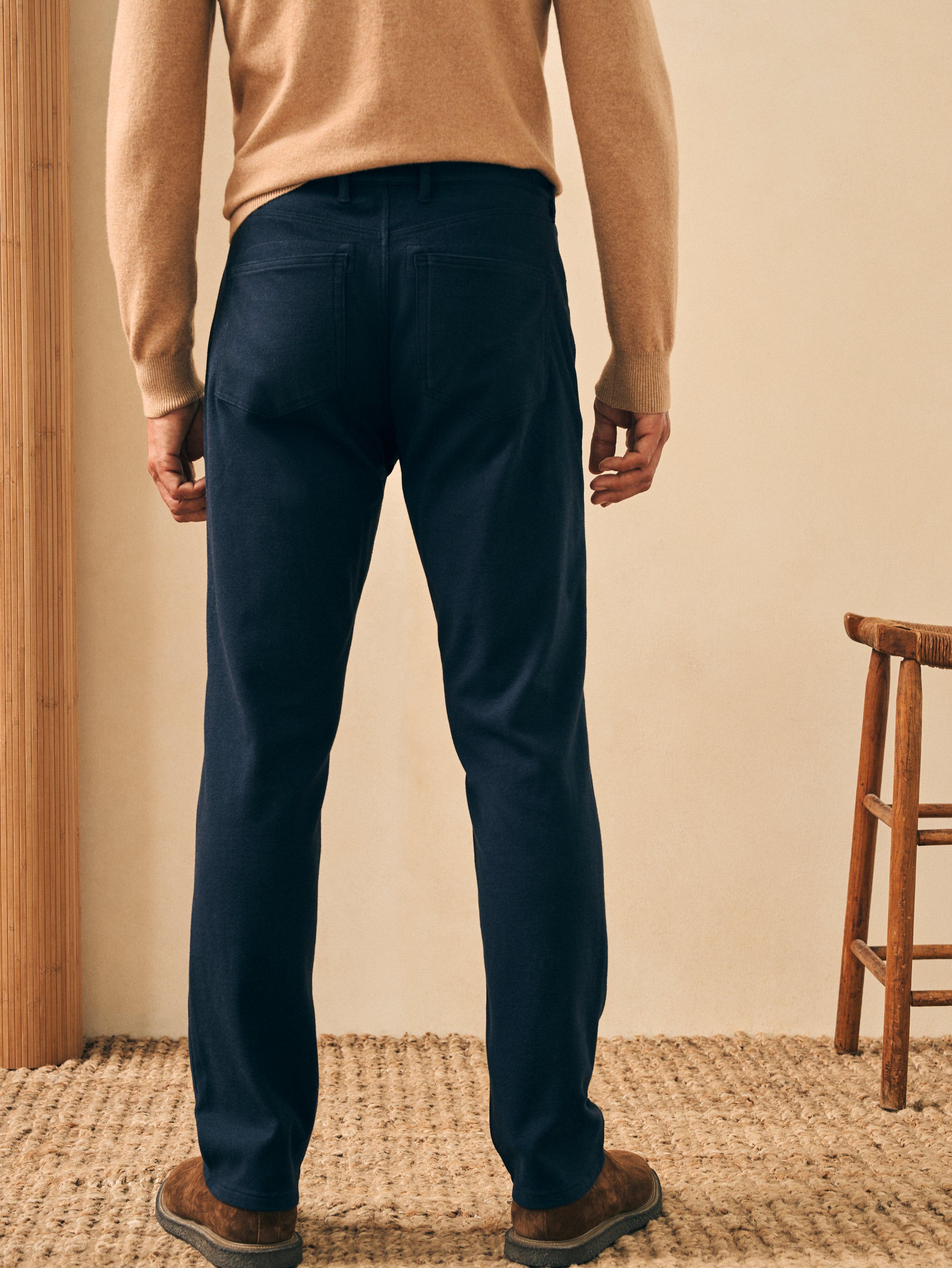 Knit Flannel 5-Pocket Pant - Navy Ink Sky Male Product Image