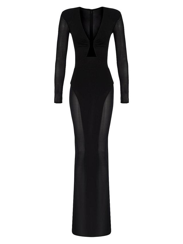 Womens Europa Mesh-Trim Body-Con Maxi Dress Product Image