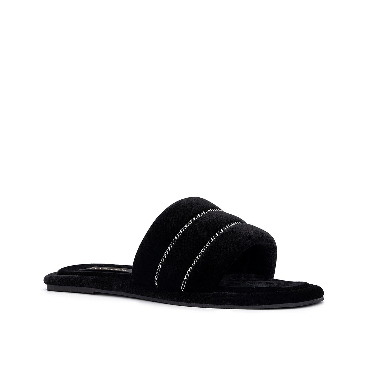 Torgeis Women's Georgina Velvet Slides - Black - Size 6 Sandals  - female - Size: 6 Product Image
