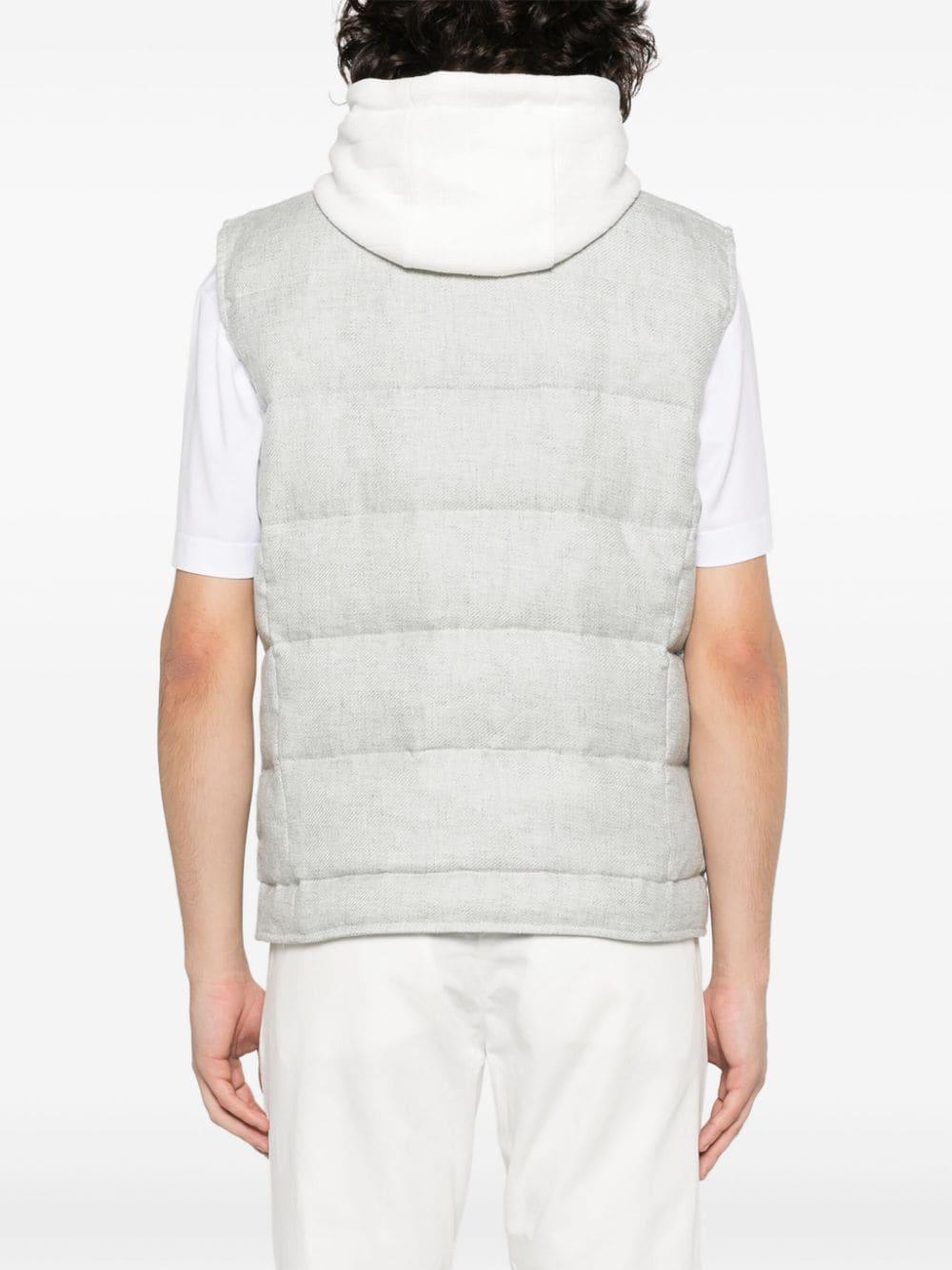 Layered-detail Padded Gilet In Grey Product Image