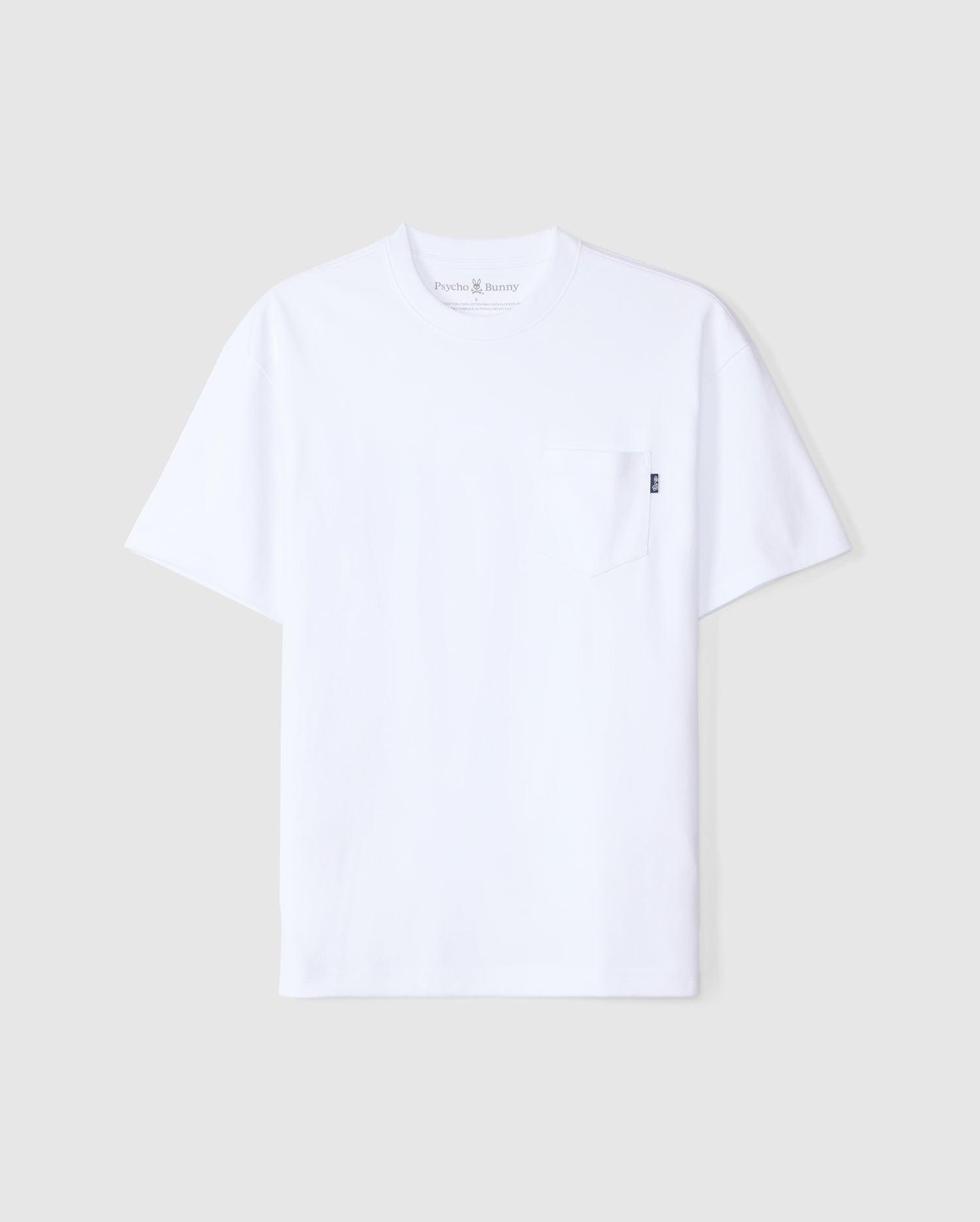 Psycho Bunny Men's Clyde Oversized Pocket Tee 100 WHITE Product Image