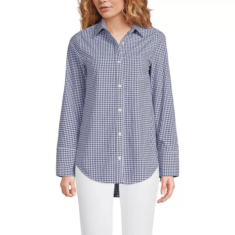 Womens Lands End Poplin Tie Sleeve Shirt Product Image