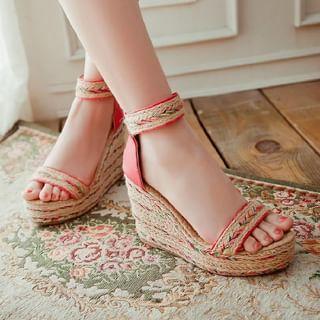 Ankle Strap Espadrille Platform Wedge Sandals Product Image