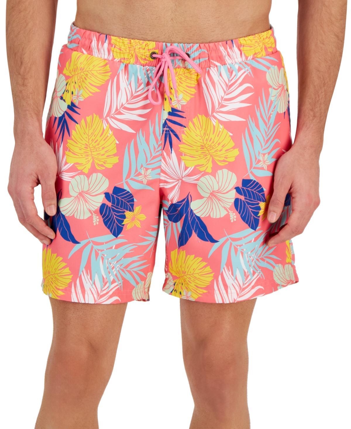 Club Room Mens Hibiscus Floral Print 7 Swim Trunks, Created for Macys Product Image