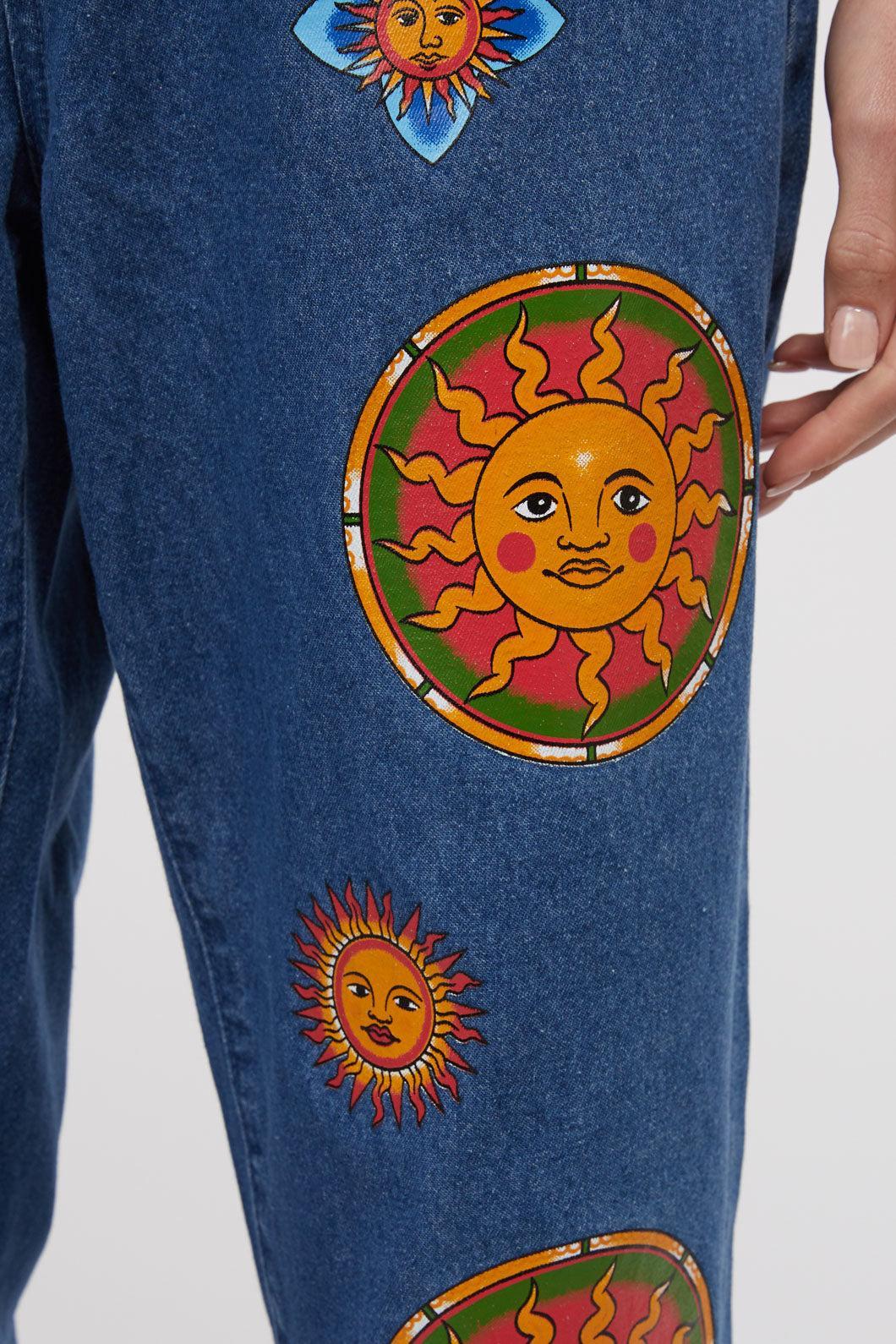 Denim Sun Print Jean Product Image