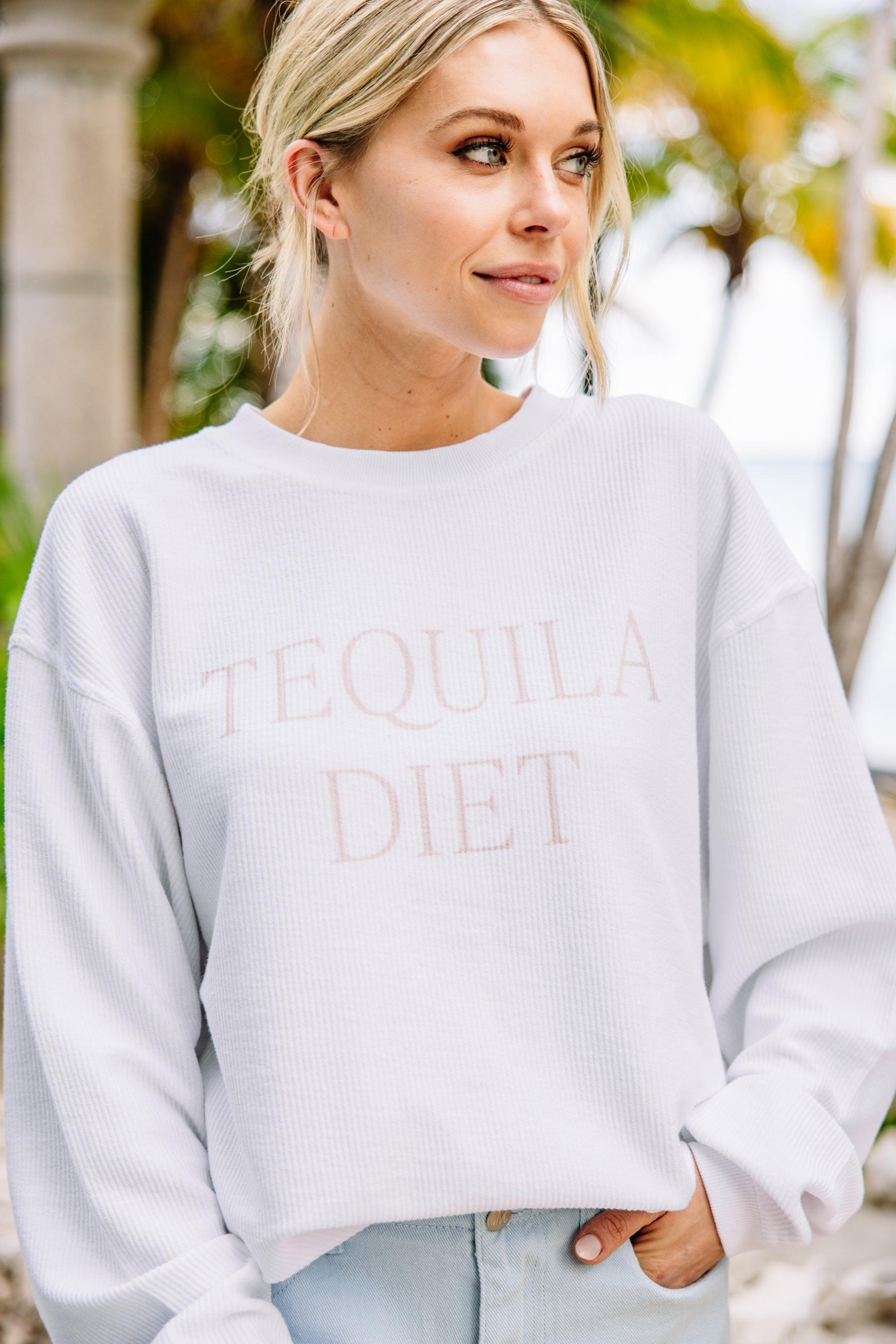 Tequila Diet White Corded Graphic Sweatshirt Female Product Image