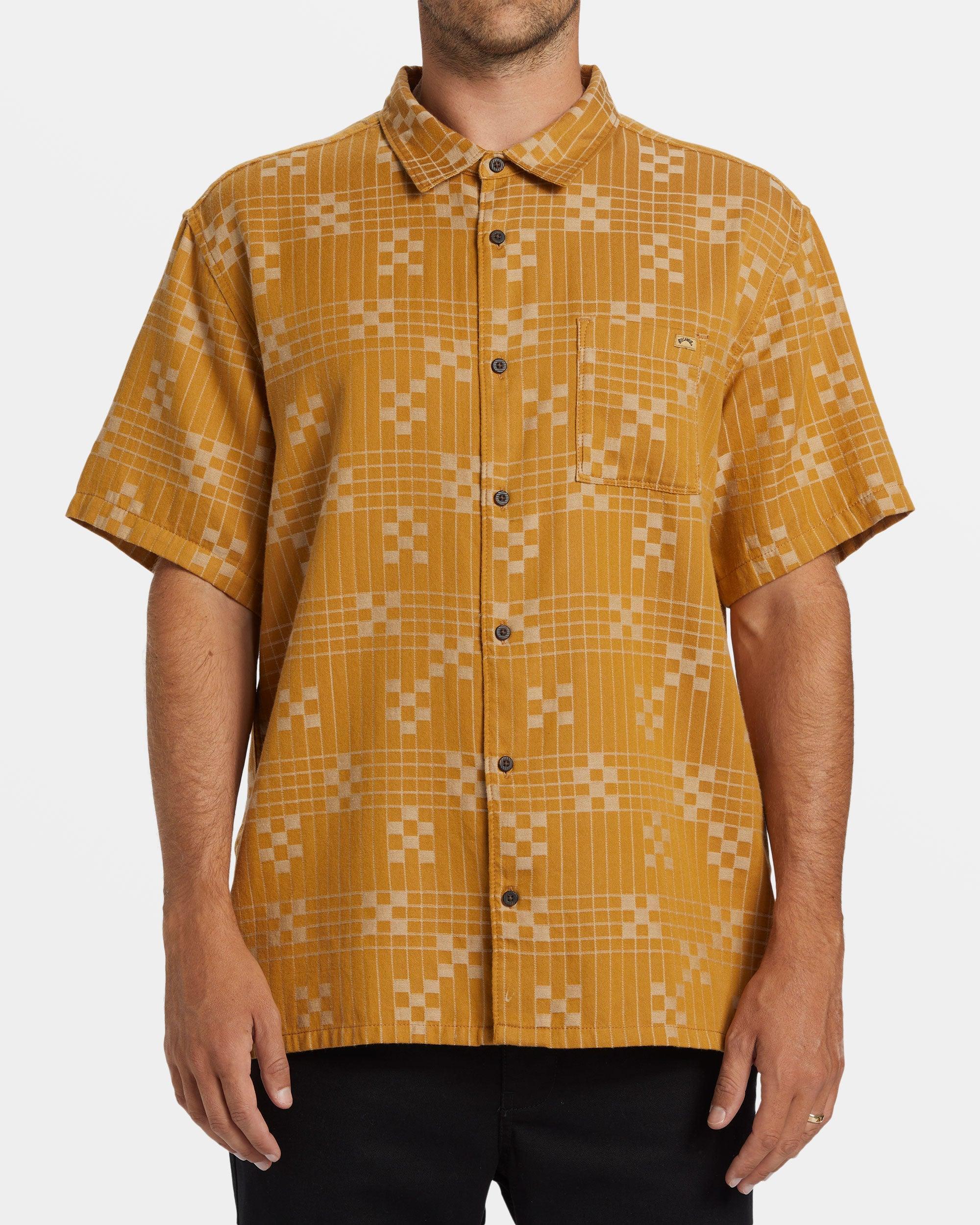 Sundays Jacquard Short Sleeve Shirt - Dijon Male Product Image