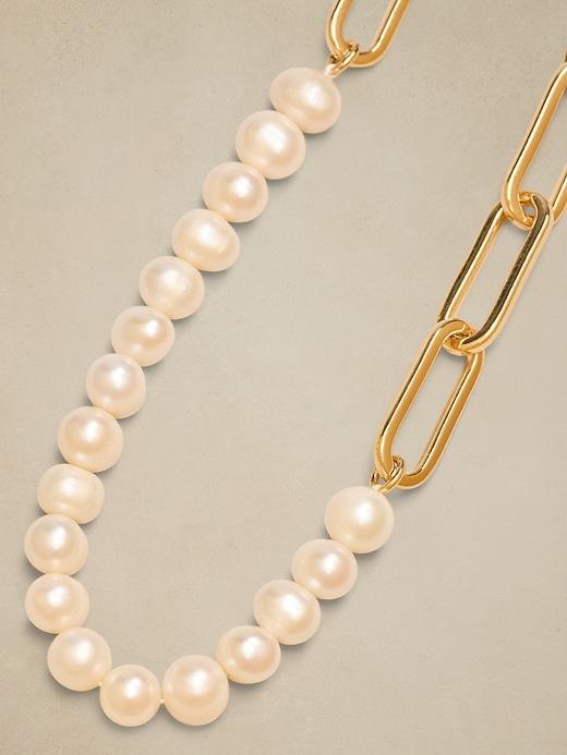 Pearl Chain Link Necklace Product Image