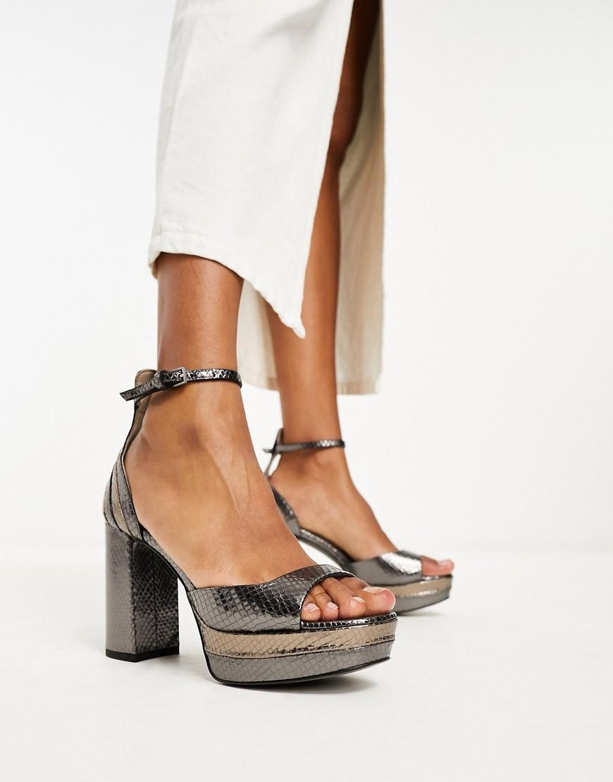 AllSaints Tia Snake-Embossed Platform Heel Product Image